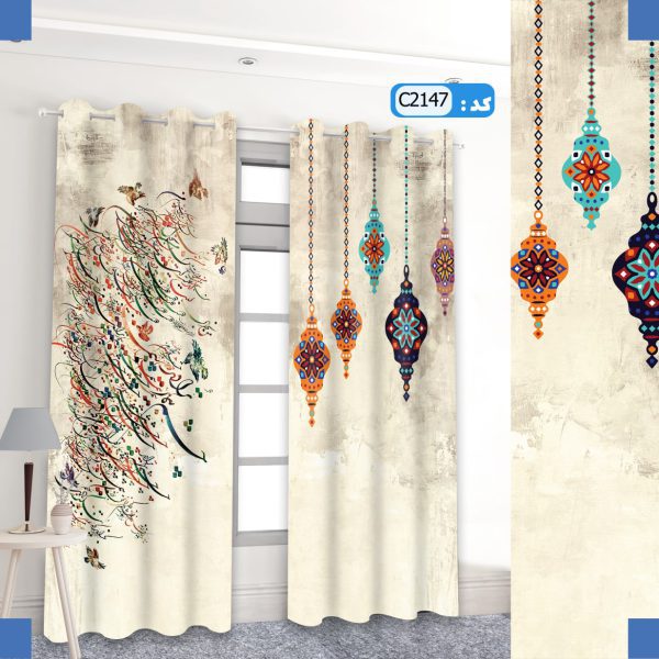 پرده تصویری طرح سیاه مشق برند پرنا