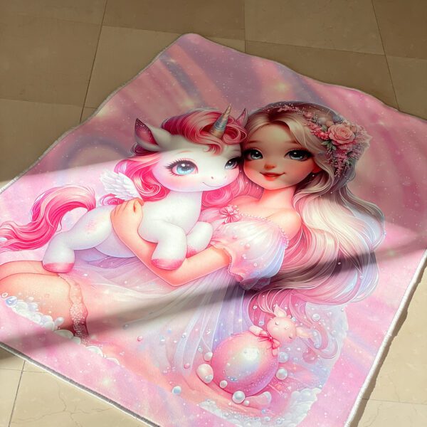 پادری طرح پرنسس با اسب تک شاخ سایز 50*70 برند فرمهر