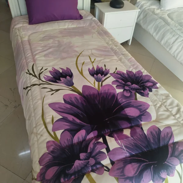 ست روتختی یک نفره طرح گل بنفش برند ایپک
