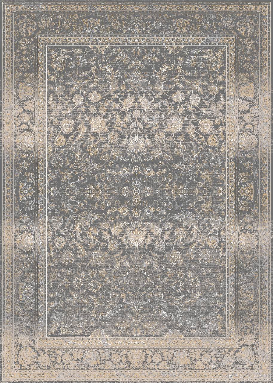 زیر سفره ای مخمل طرح افشان سنتی دو لایه خاکستری بژ فرمهر کد tbt-f13033 f13033