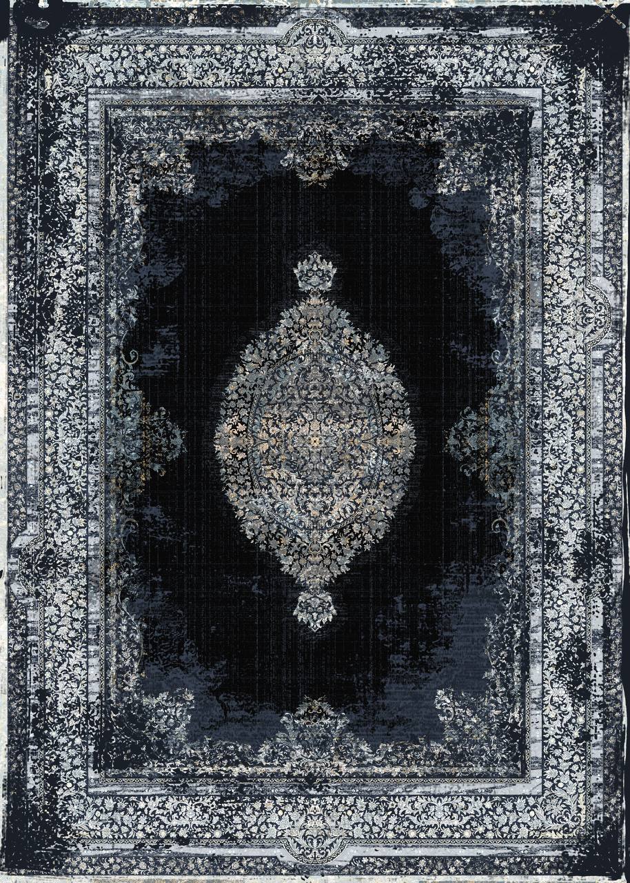 زیر سفره ای مخمل طرح ترنج کلاسیک خاکستری فرمهر کد tbt-f13043 f13043