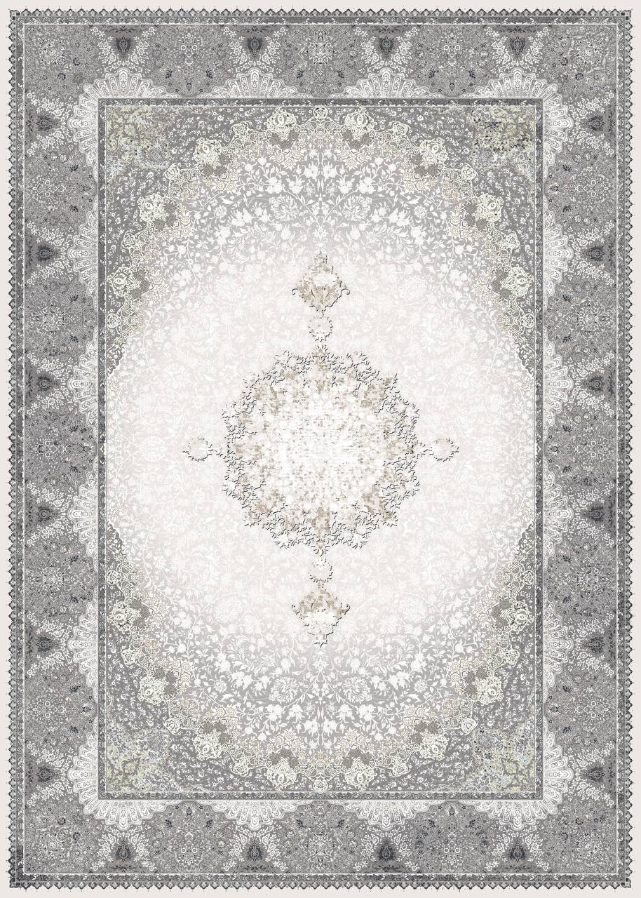 زیر سفره ای مخمل طرح افشان طوسی فرمهر کد tbt-f13046 f13046