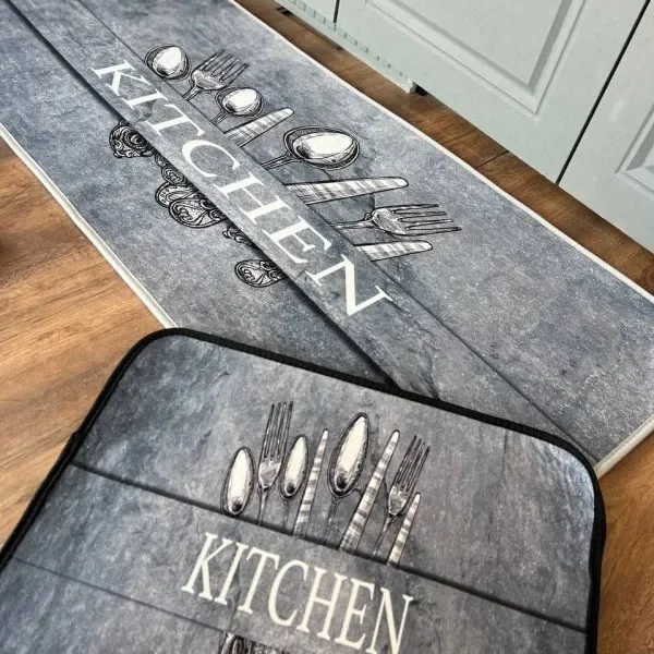 ست نم‌گیر و پادری زیرسینکی آشپزخانه طرح Stone Kitchen – ضدلغزش و قابل شست‌وشو