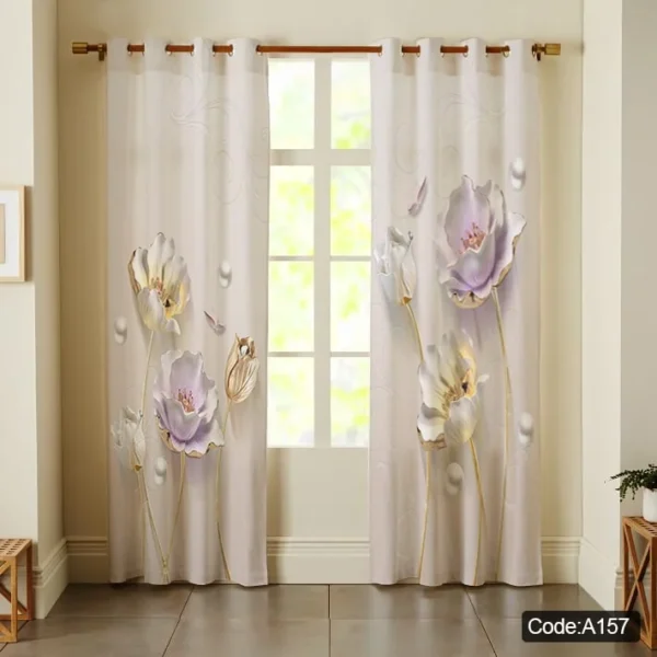 پرده گل سه بعدی با امکان انتخاب جنس کد A157
