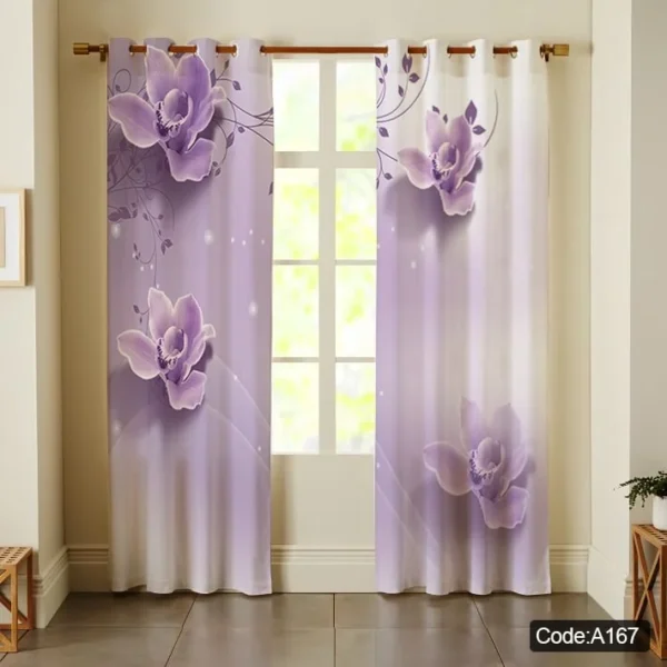 پرده گل سه‌بعدی یاسی کد A167 | دکو