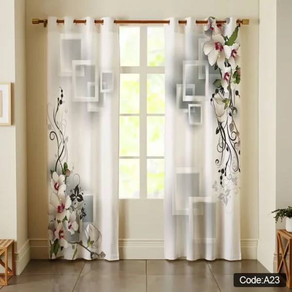 پرده مهتاب گل با امکان انتخاب جنس کد A23