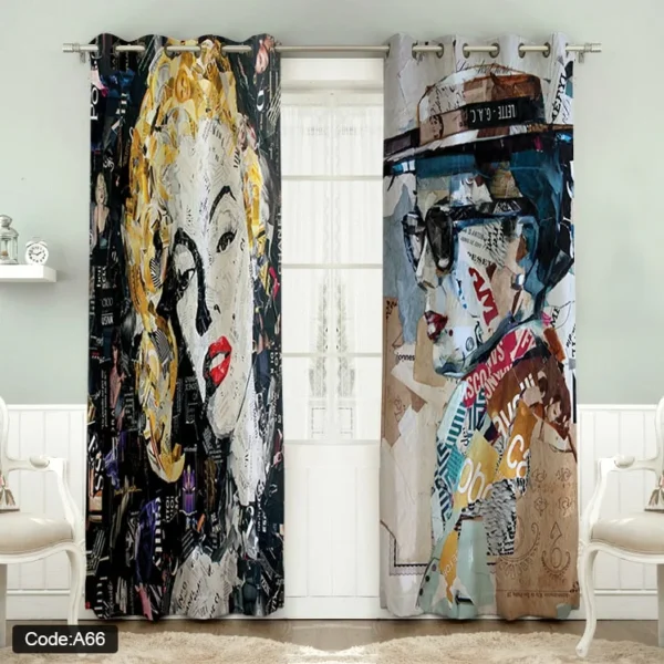 پرده کلاژ مدرن با امکان انتخاب جنس کد A66