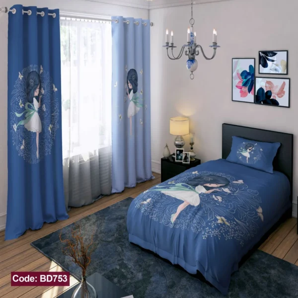 ست روتختی و پرده کد B753  برند دکو