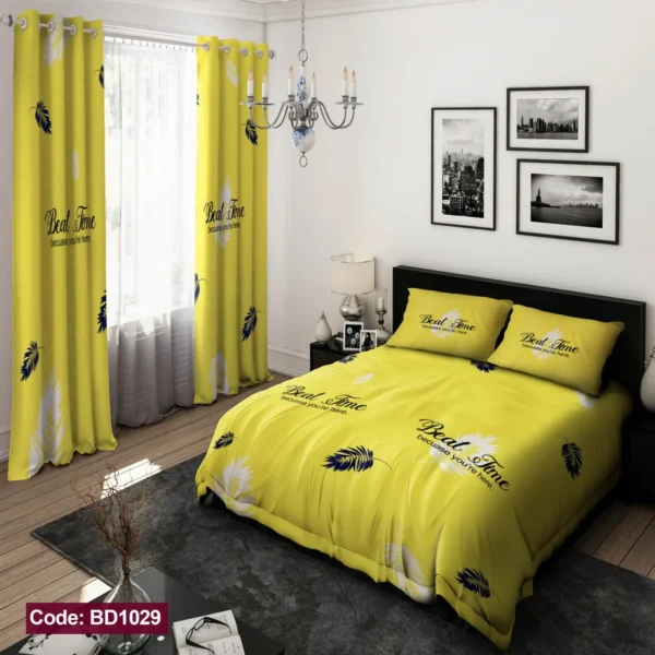 ست  روتختی و پرده کد BD1029 برند دکو