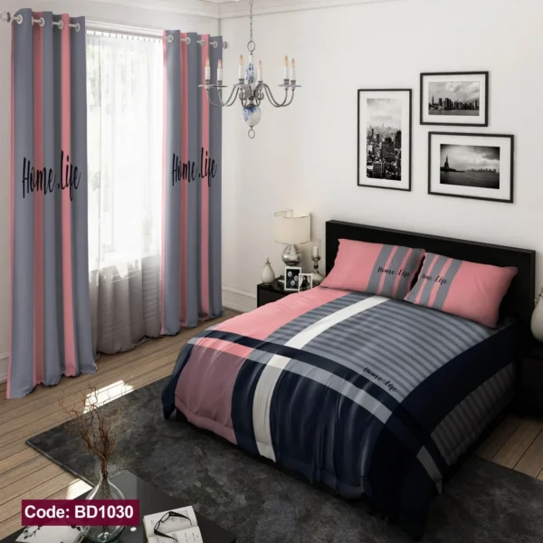 ست  روتختی و پرده کد BD1030 برند دکو