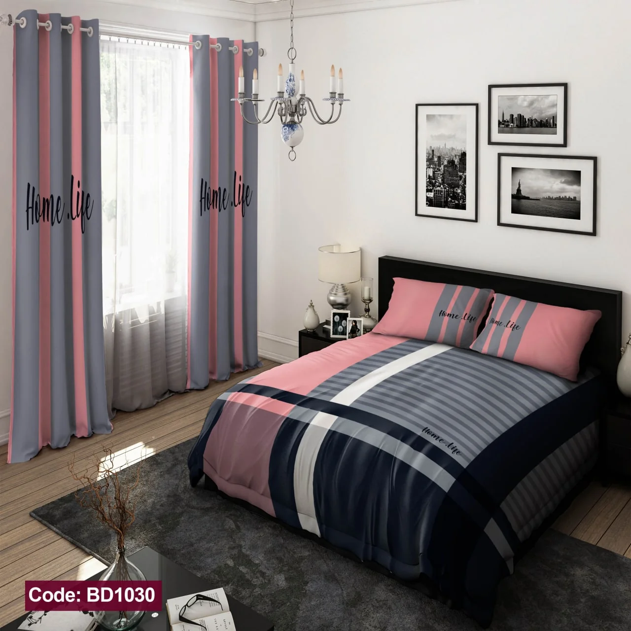 ست روتختی و پرده کد BD1030 برند دکو BD1030 1
