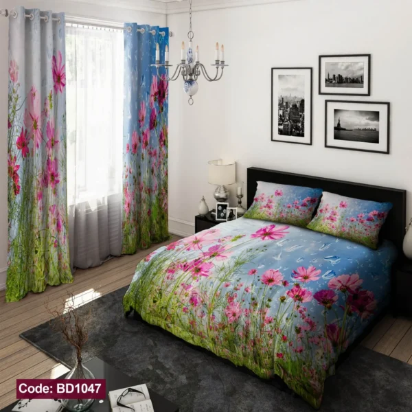 ست  روتختی و پرده کد BD1047 برند دکو