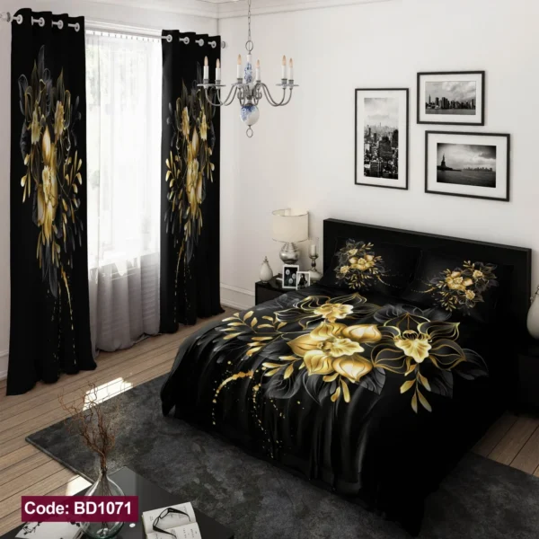 ست  روتختی و پرده کد BD1071 برند دکو
