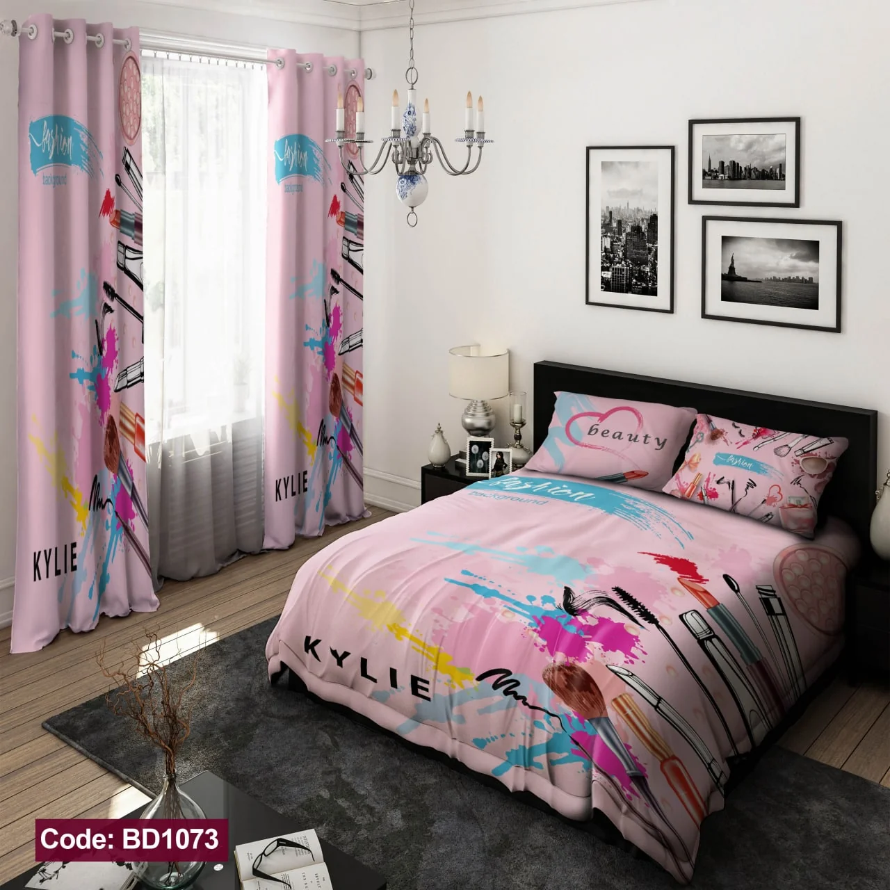 ست روتختی و پرده کد BD1073 برند دکو BD1073 1