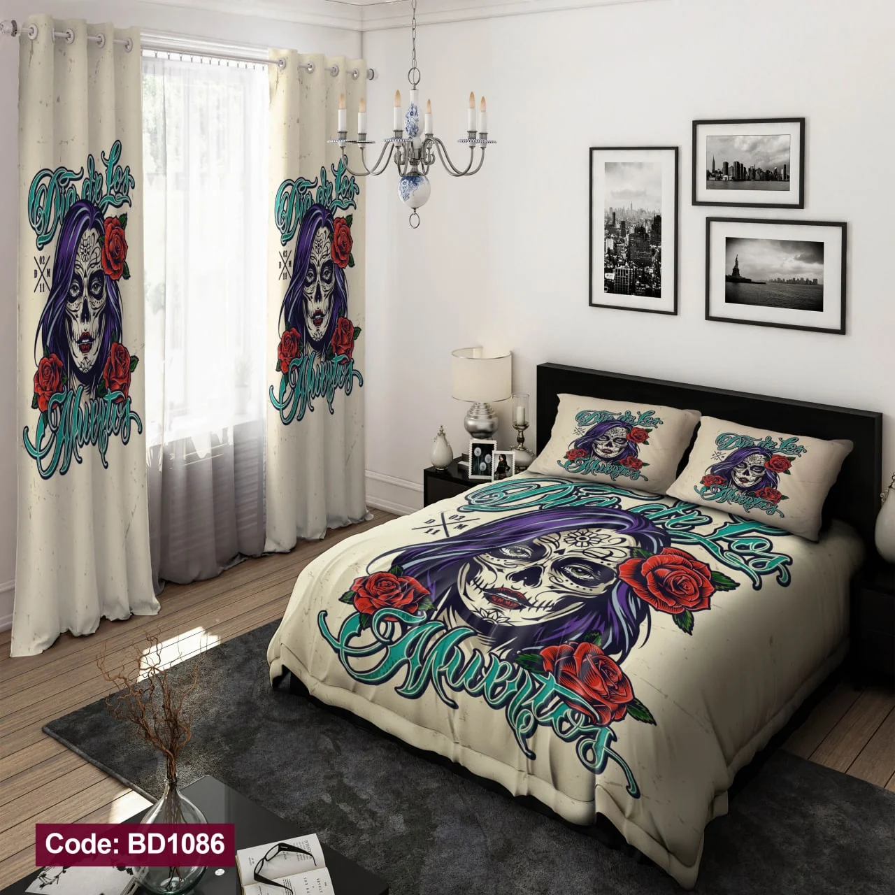 ست روتختی و پرده کد BD1086 برند دکو BD1086 1