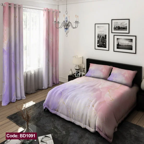 ست  روتختی و پرده کد BD1091 برند دکو