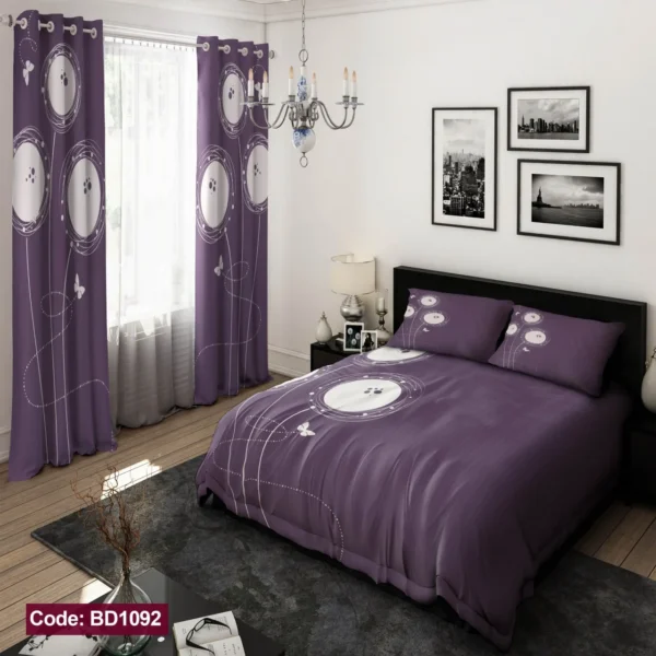 ست  روتختی و پرده کد BD1092 برند دکو