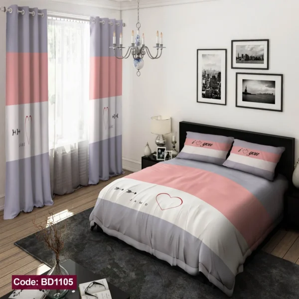 ست  روتختی و پرده کد BD1105 برند دکو