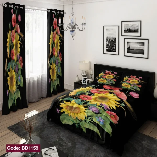 ست  روتختی و پرده کد BD1159 برند دکو