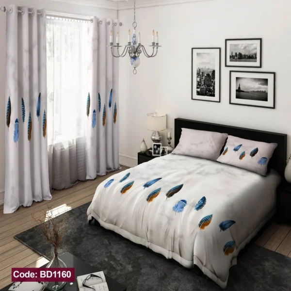 ست  روتختی و پرده کد BD1160 برند دکو