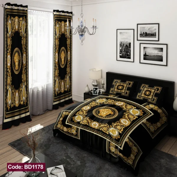 ست  روتختی و پرده کد BD1178 برند دکو