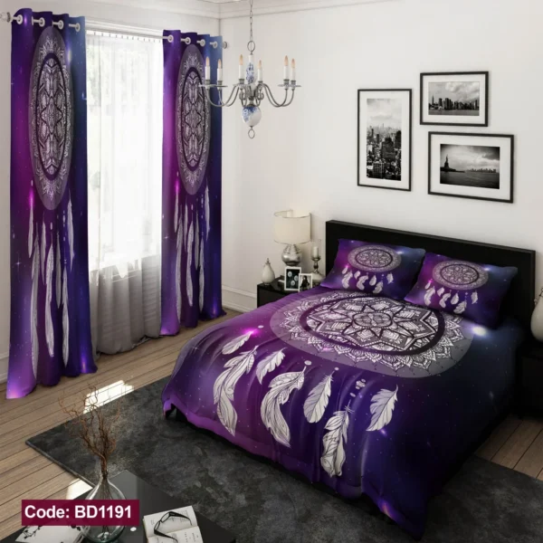 ست  روتختی و پرده کد BD1191 برند دکو