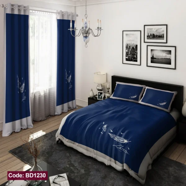 ست  روتختی و پرده کد BD1230 برند دکو