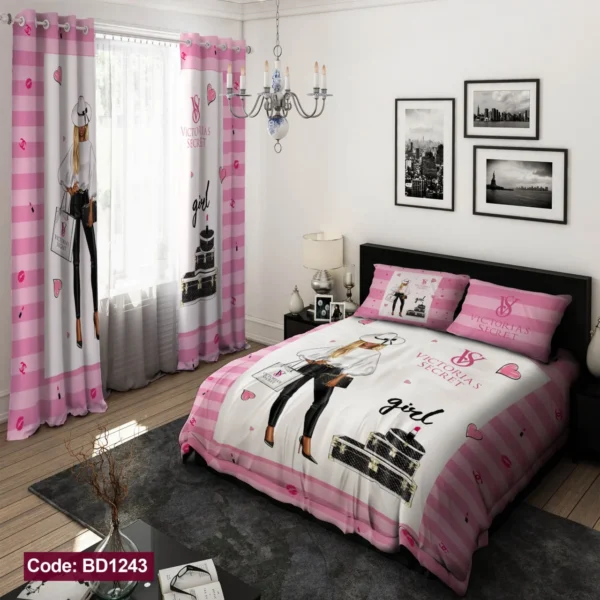 ست  روتختی و پرده کد BD1243 برند دکو