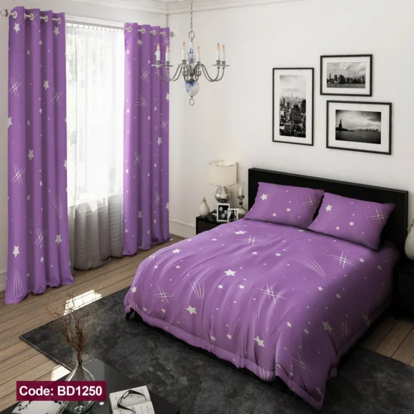 ست  روتختی و پرده کد BD1250 برند دکو