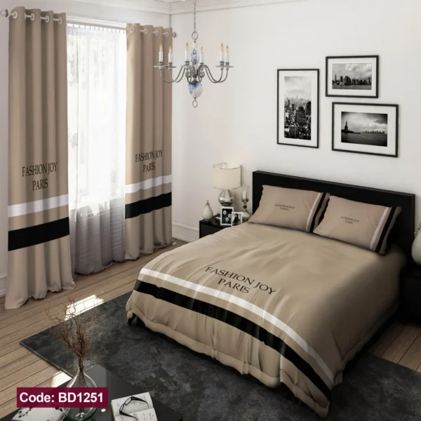 ست  روتختی و پرده کد BD1251 برند دکو