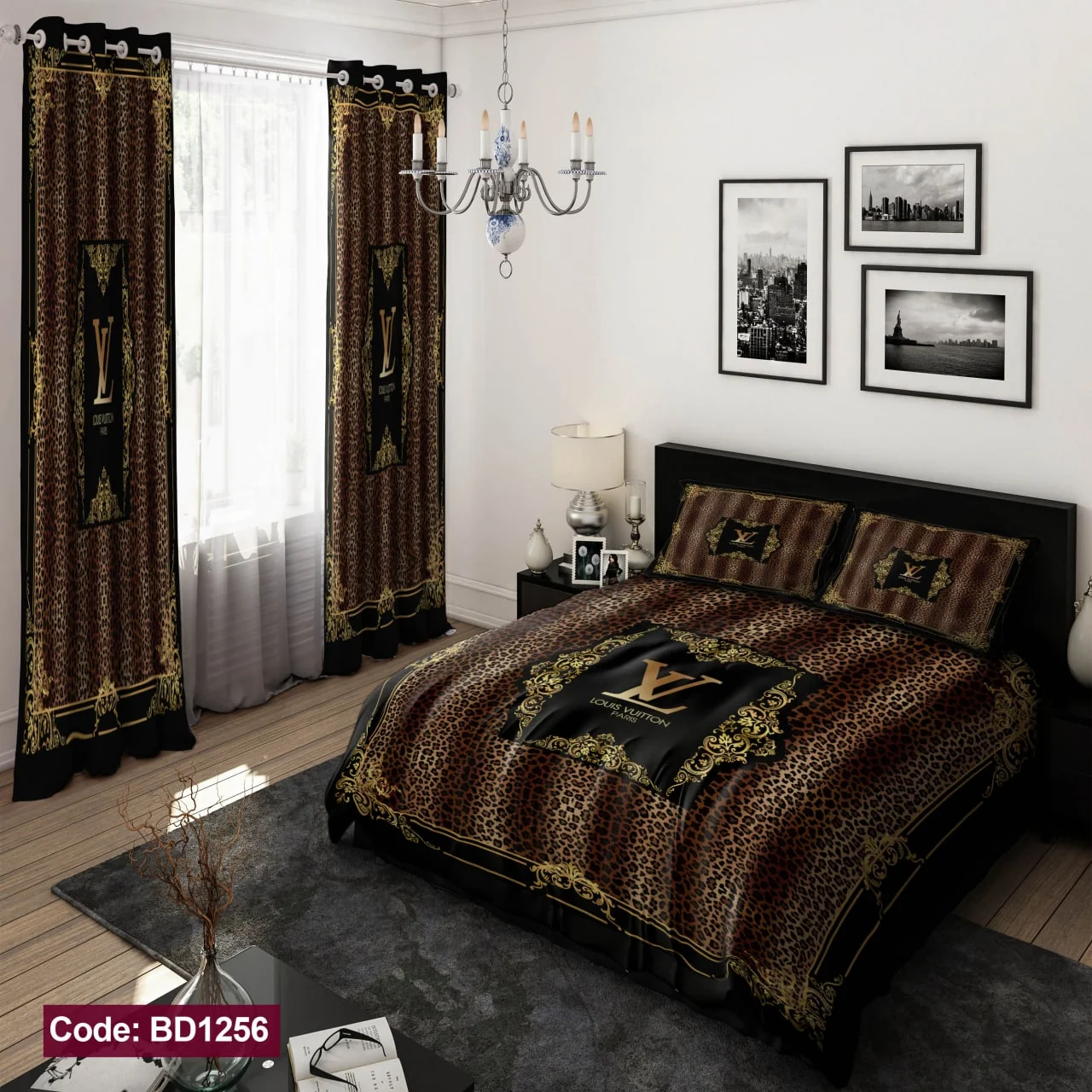 ست روتختی و پرده کد BD1256 برند دکو BD1256 1