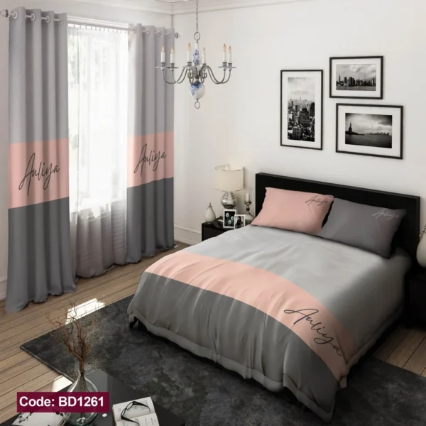 ست  روتختی و پرده کد BD1261 برند دکو