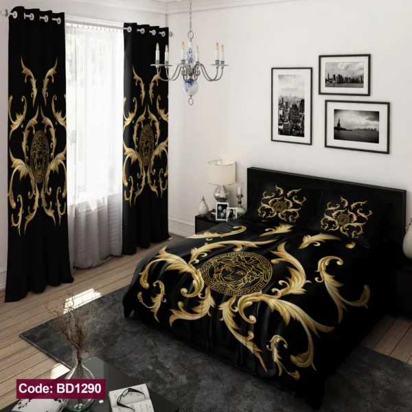 ست  روتختی و پرده کد BD1290 برند دکو