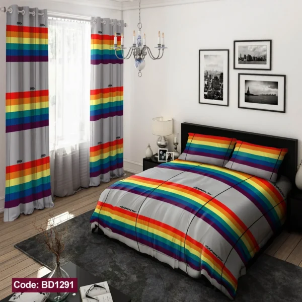 ست  روتختی و پرده کد BD1291 برند دکو