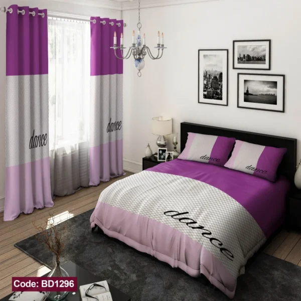 ست  روتختی و پرده کد BD1296 برند دکو
