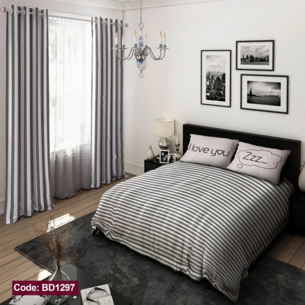 ست  روتختی و پرده کد BD1297 برند دکو