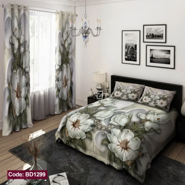 ست  روتختی و پرده کد BD1299 برند دکو