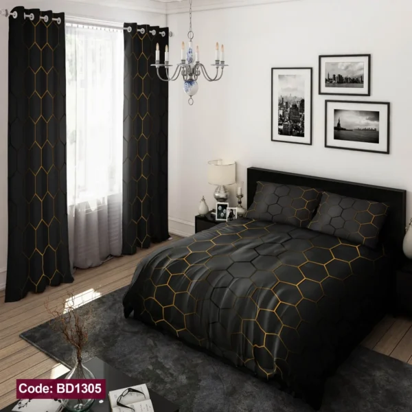 ست  روتختی و پرده کد BD1305 برند دکو