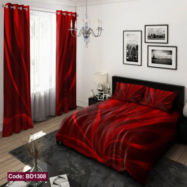 ست  روتختی و پرده کد BD1308 برند دکو