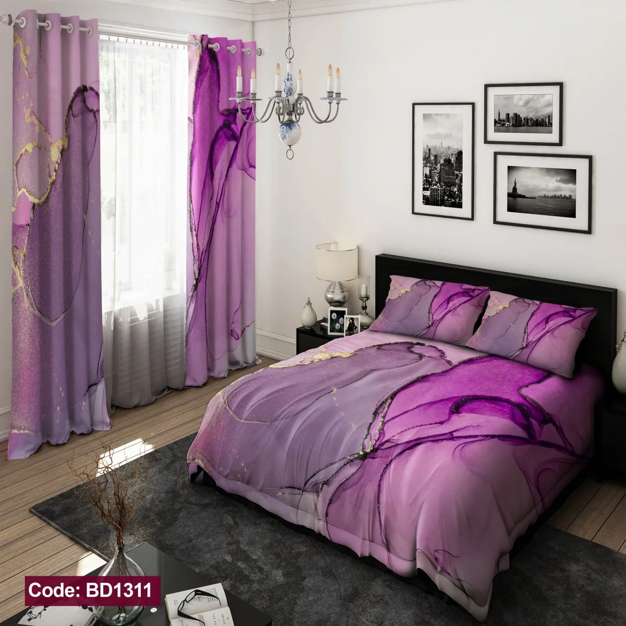 ست روتختی و پرده کد BD1311 برند دکو BD1311 1