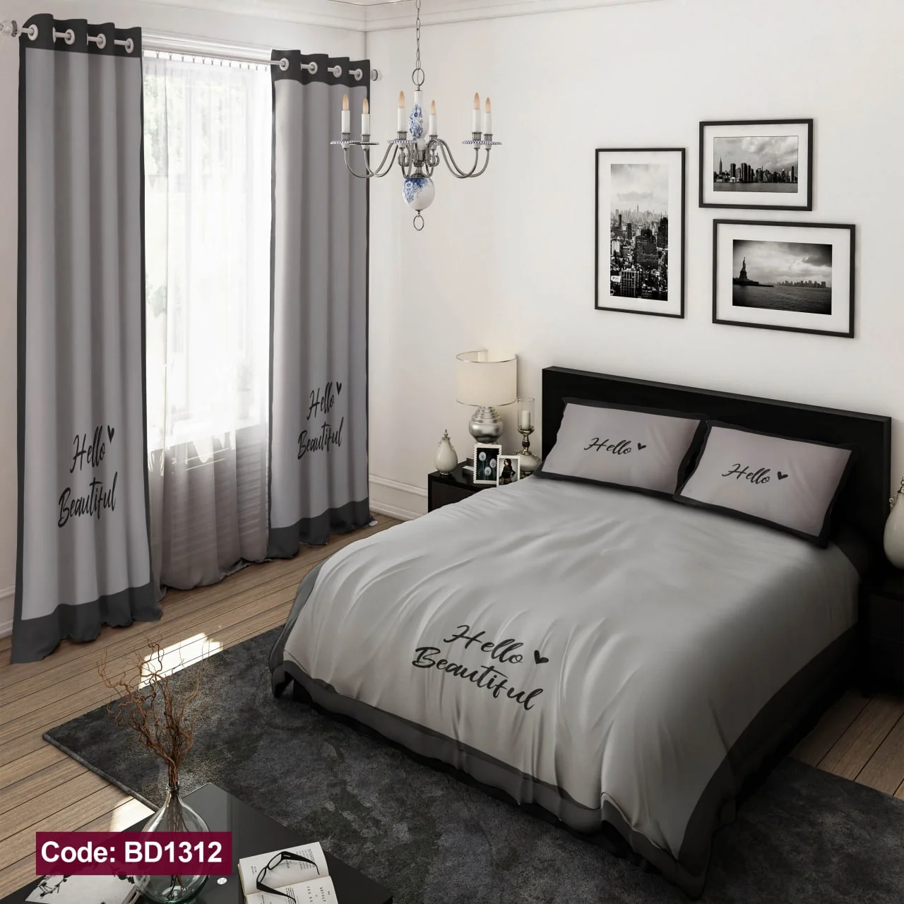ست روتختی و پرده کد BD1312 برند دکو BD1312 1