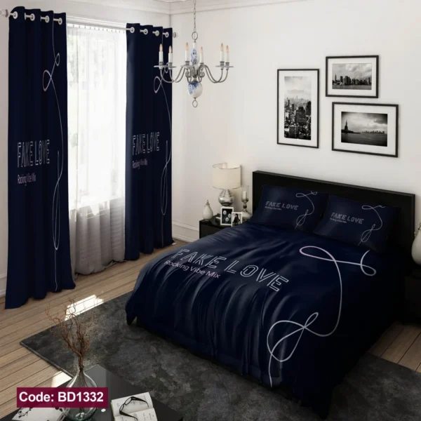 ست  روتختی و پرده کد BD1332 برند دکو