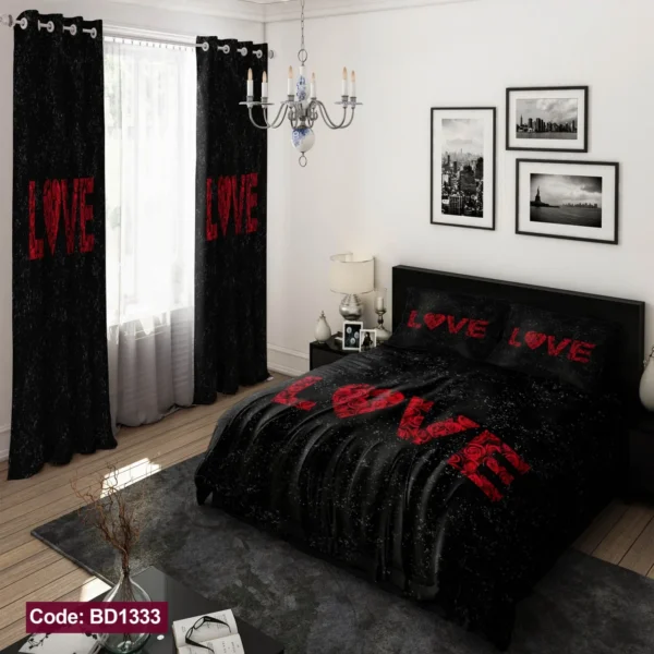 ست  روتختی و پرده کد BD1333 برند دکو