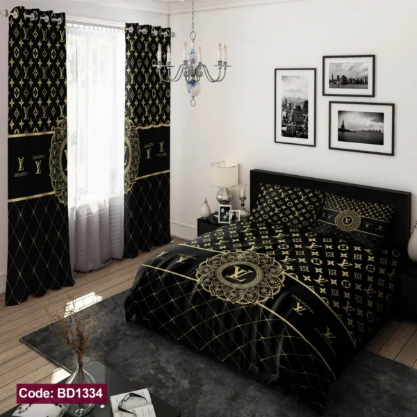 ست  روتختی و پرده کد BD1334 برند دکو