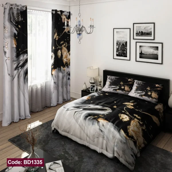 ست  روتختی و پرده کد BD1335 برند دکو