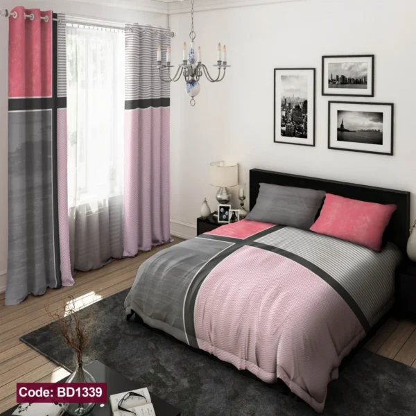 ست  روتختی و پرده کد BD1339 برند دکو