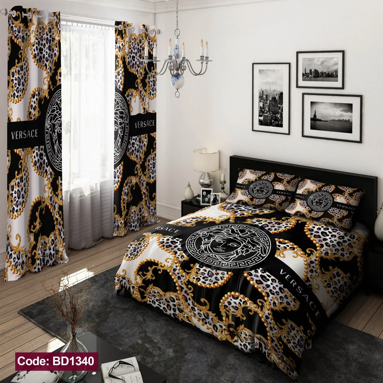ست روتختی و پرده کد BD1340 برند دکو BD1340 1