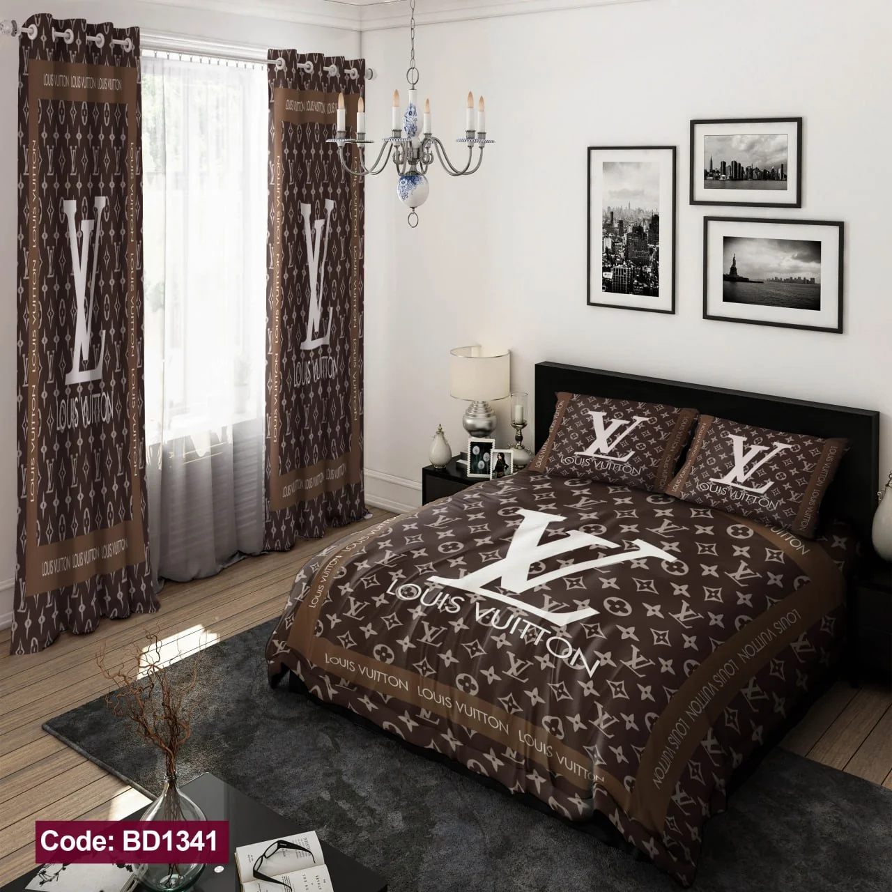 ست روتختی و پرده کد BD1341 برند دکو BD1341 1