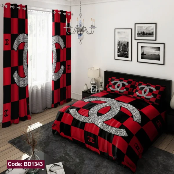 ست  روتختی و پرده کد BD1343 برند دکو