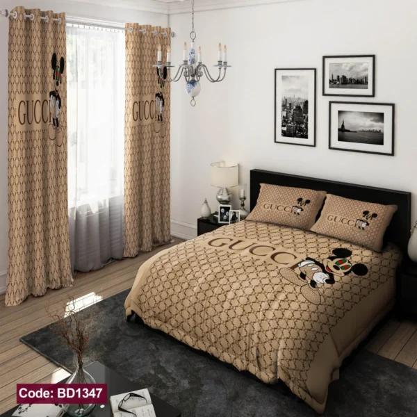 ست  روتختی و پرده کد BD1347 برند دکو